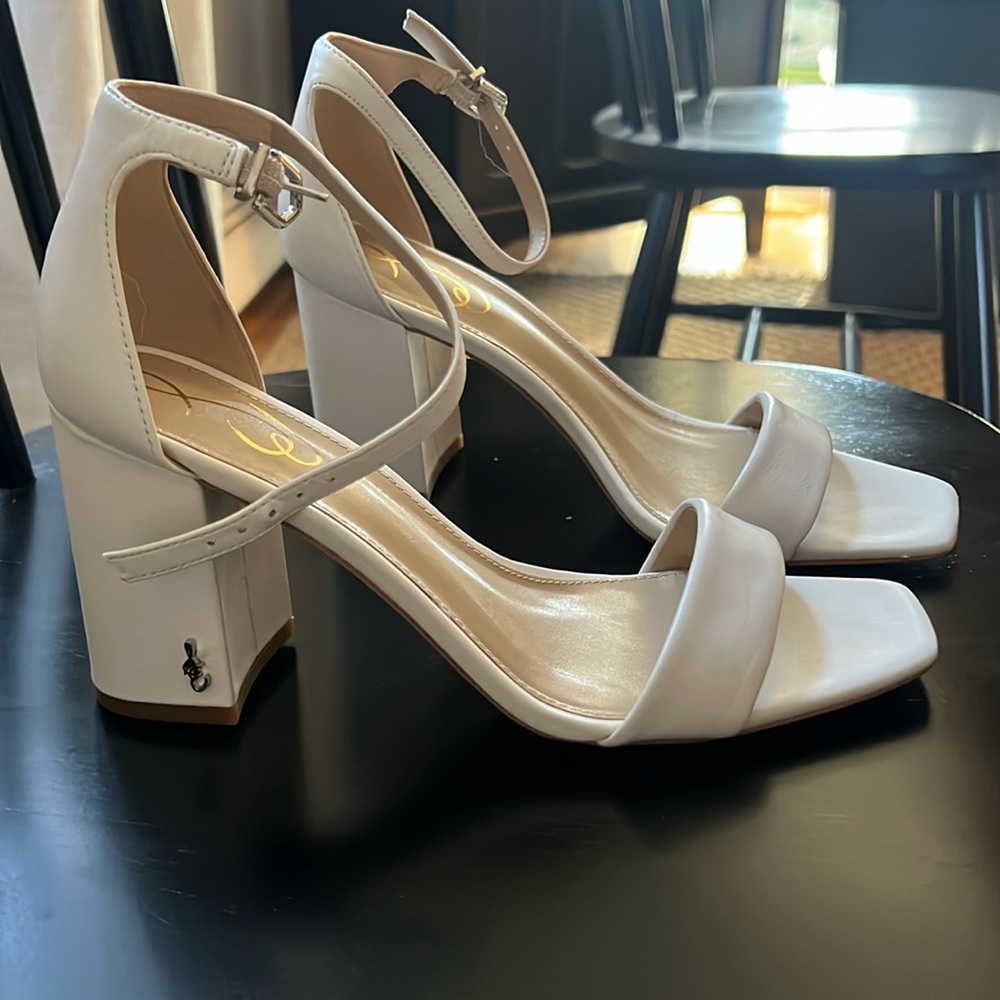 Sam Edelman white Daniella block heel
